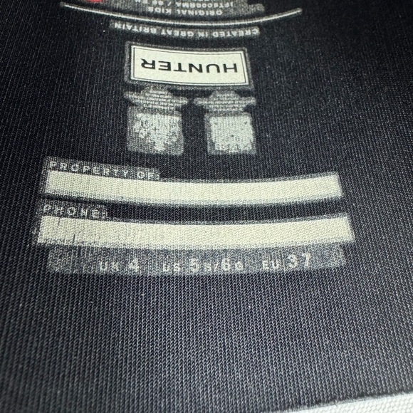 Hunter Women's Classic Black Rain Boots Sz 5 - Picture 6 of 7